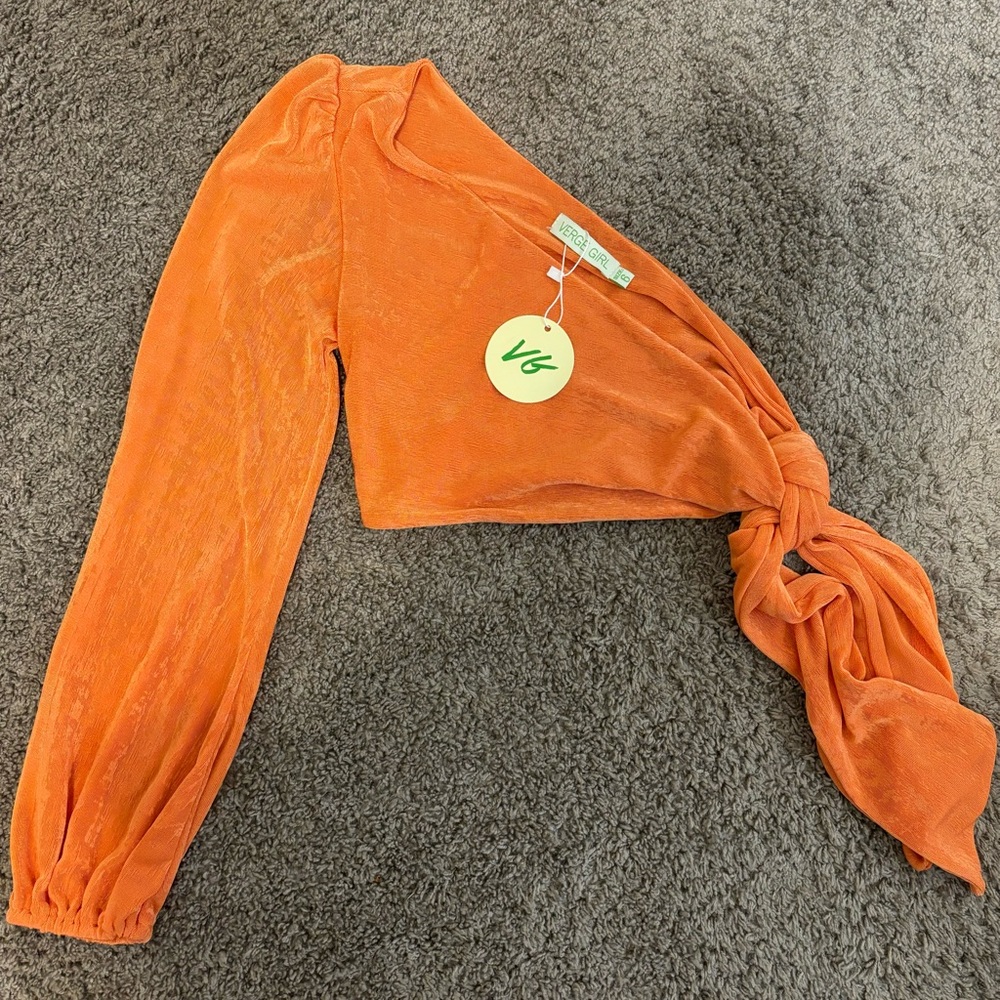 Verge Girl Orange One-Shoulder Top